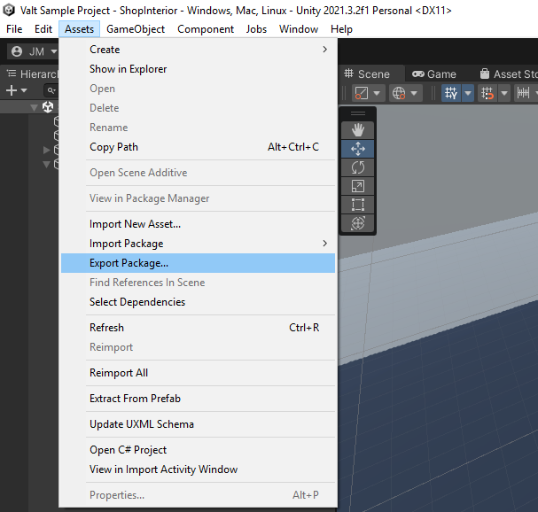 rfox-valt-unity-sdk-export-as-unitypackage-v1a.png